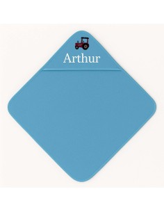 Cape de bain personnalisée avec motif tracteur