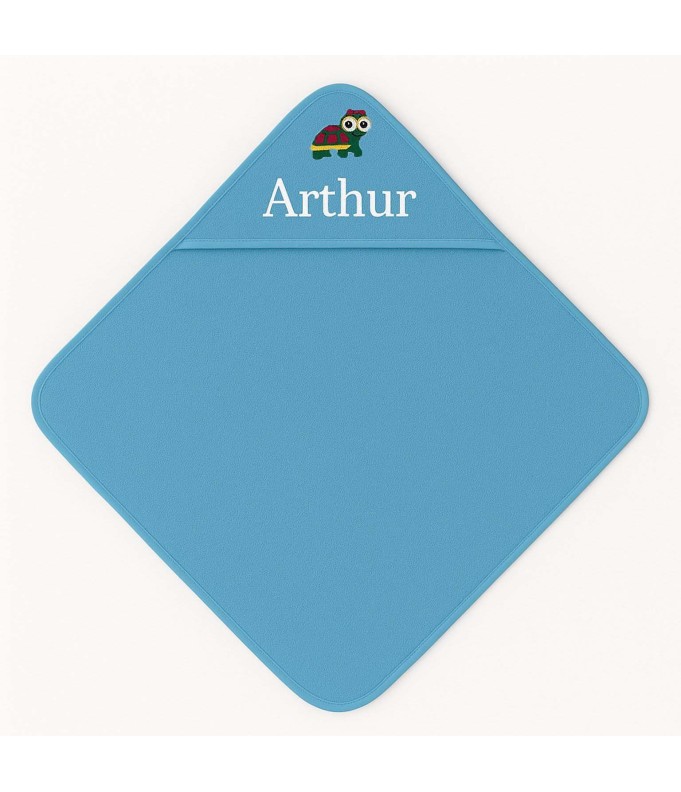 Cape de bain personnalisée avec motif tortue fille