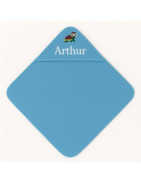 Cape de bain personnalisée avec motif tortue fille