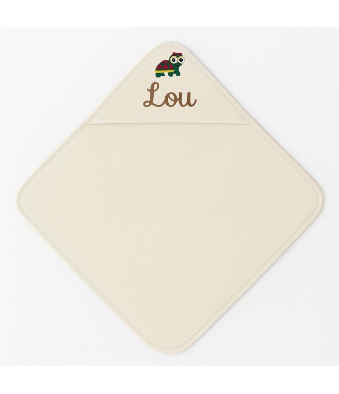 Cape de bain personnalisée avec motif tortue fille