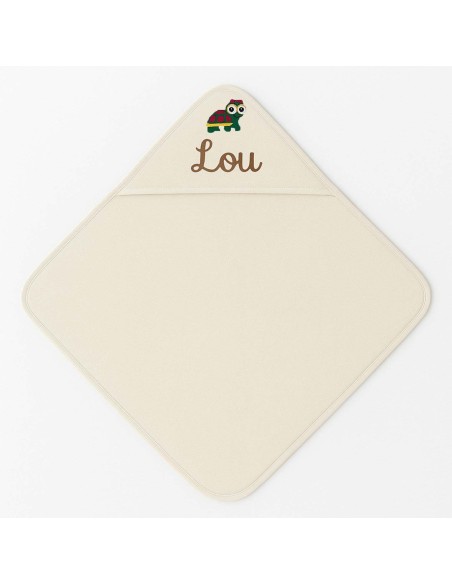 Cape de bain personnalisée avec motif tortue fille