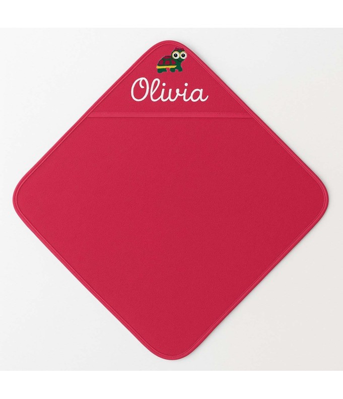 Cape de bain personnalisée avec motif tortue fille