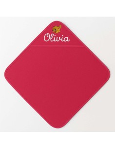 Cape de bain personnalisée avec motif poisson 1