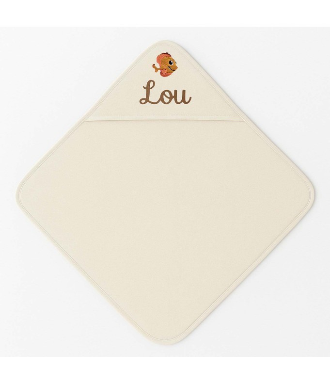 Cape de bain personnalisée avec motif poisson 2