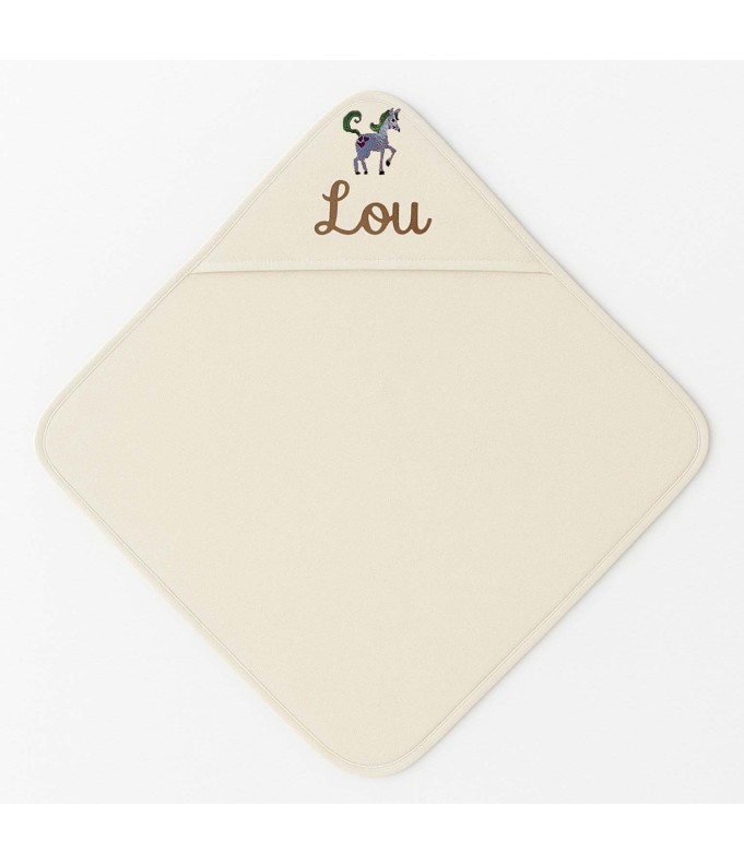 Cape de bain personnalisée avec motif licorne