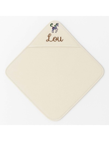 Cape de bain personnalisée avec motif licorne