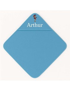 Cape de bain personnalisée avec motif hippocampe