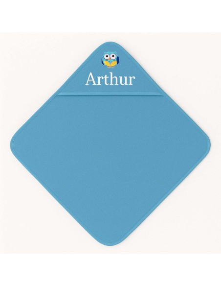 Cape de bain personnalisée avec motif chouette