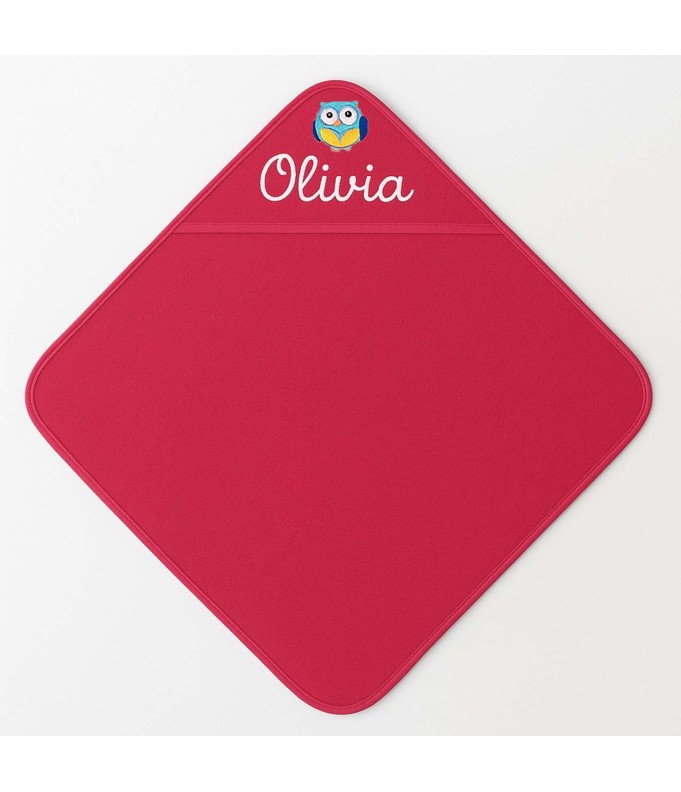 Cape de bain personnalisée avec motif chouette