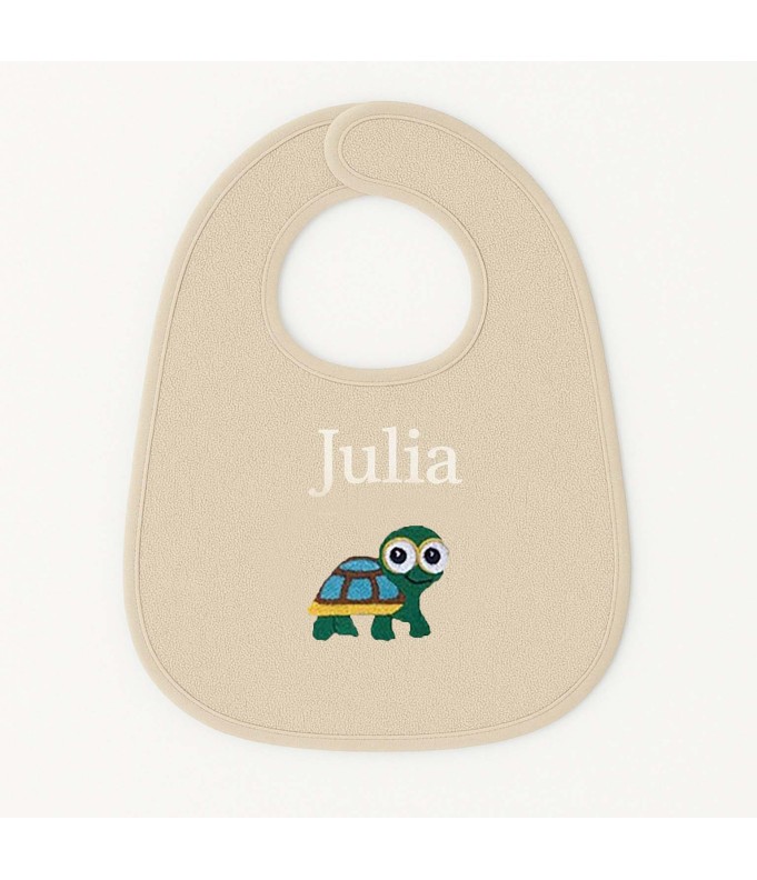Bavoir personnalisé avec motif tortue garçon