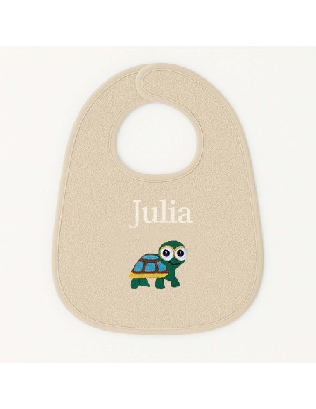 Bavoir personnalisé avec motif tortue garçon