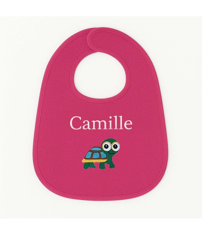 Bavoir personnalisé avec motif tortue garçon