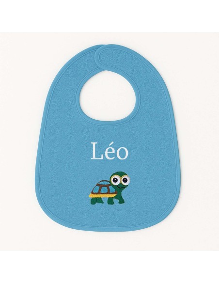 Bavoir personnalisé avec motif tortue garçon