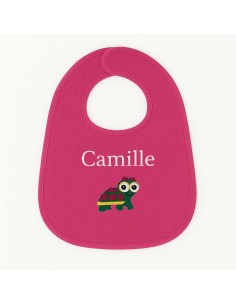 Bavoir personnalisé avec motif tortue fille