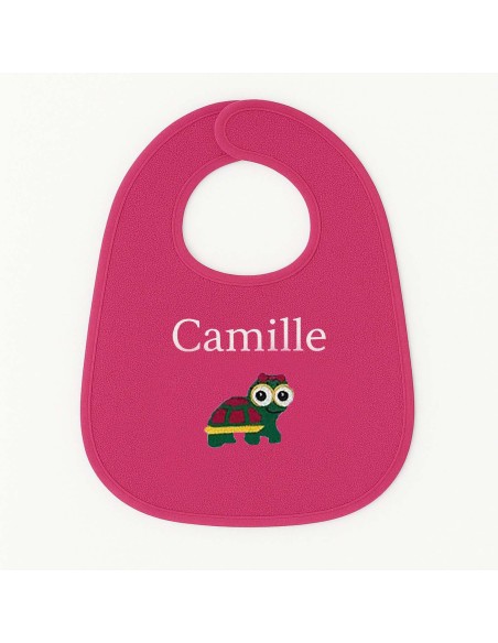 Bavoir personnalisé avec motif tortue fille