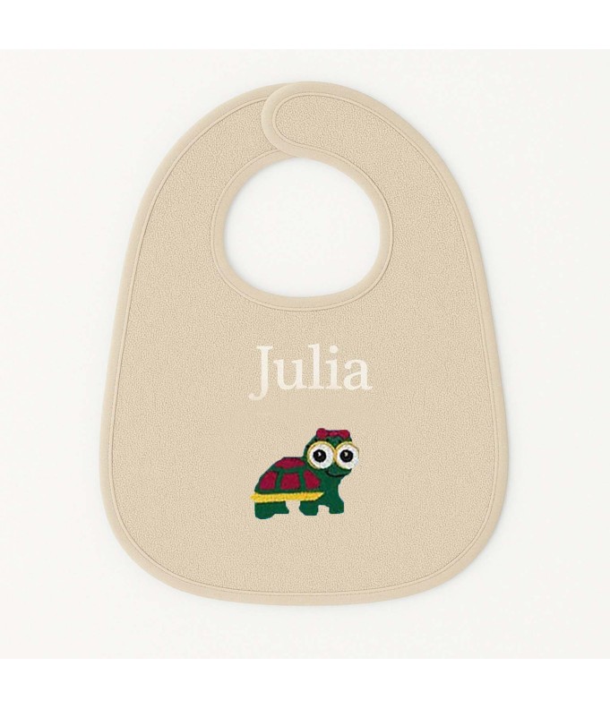 Bavoir personnalisé avec motif tortue fille