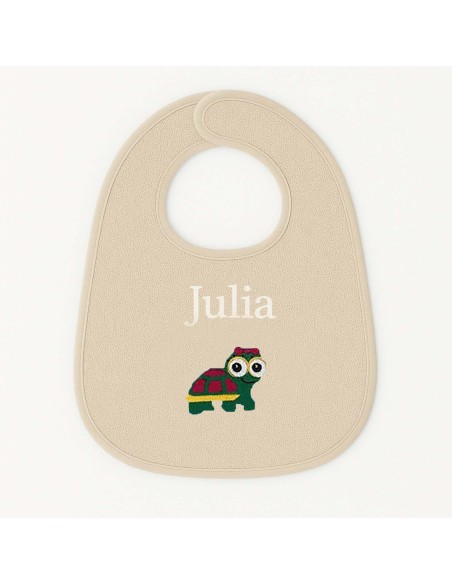 Bavoir personnalisé avec motif tortue fille
