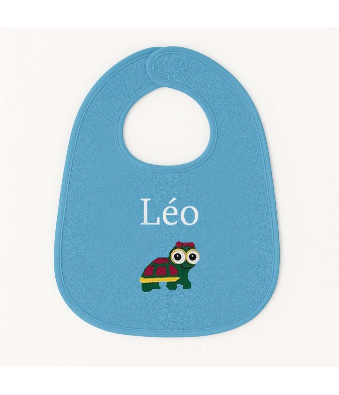Bavoir personnalisé avec motif tortue fille