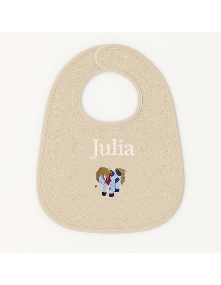 Bavoir personnalisé avec motif cheval pottok