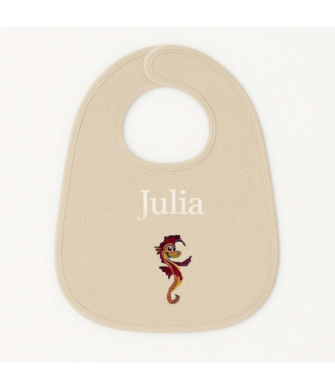 Bavoir personnalisé avec motif hippocampe