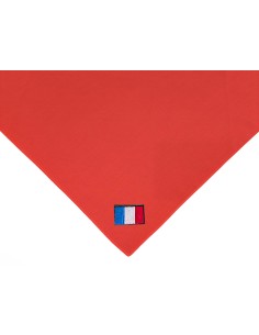 Foulard rouge France  Brodé