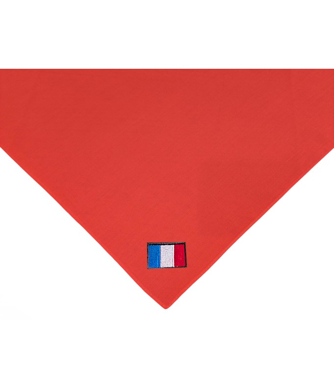 Foulard rouge France  Brodé