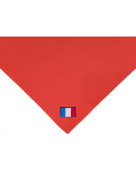 Foulard rouge France  Brodé