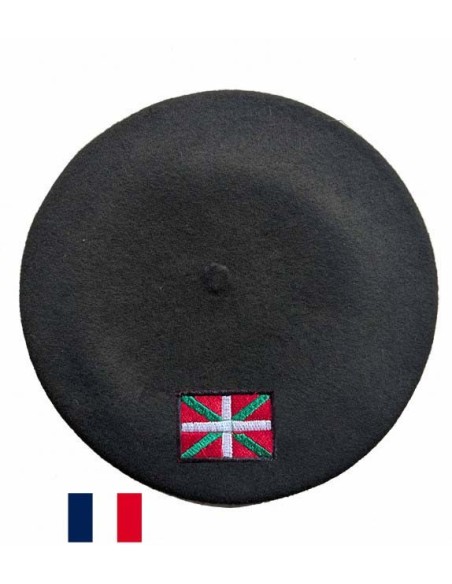 Béret Drapeau basque fabriqué à Bayonne et personnalisé à Osses