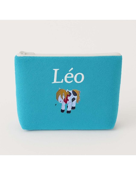 Trousse de toilette personnalisée avec motif  cheval pottok
