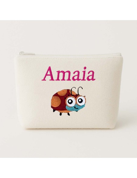 Trousse de toilette personnalisée avec motif  coccinelle