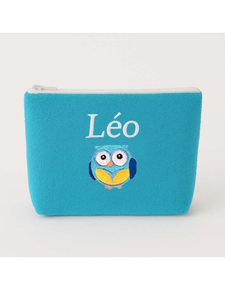 Trousse de toilette personnalisée avec motif chouette