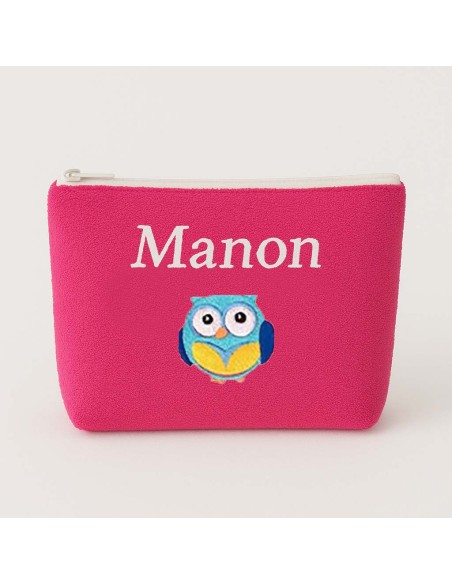 Trousse de toilette personnalisée avec motif chouette
