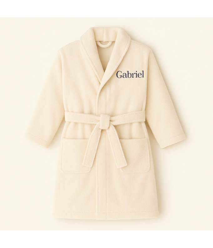 PEIGNOIR BRODÉ ADULTE PERSONNALISÉ DEVANT