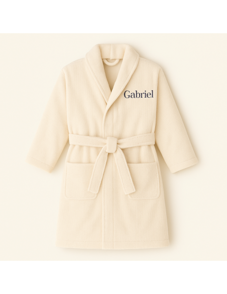 PEIGNOIR BRODÉ ADULTE PERSONNALISÉ DEVANT
