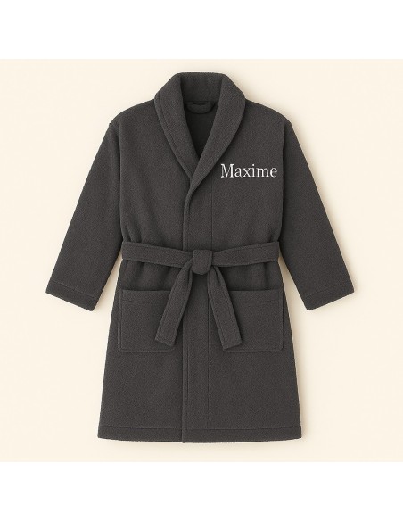 PEIGNOIR BRODÉ ADULTE PERSONNALISÉ DEVANT