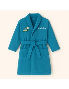 Peignoir brodé enfant personnalisé devant et  motif...