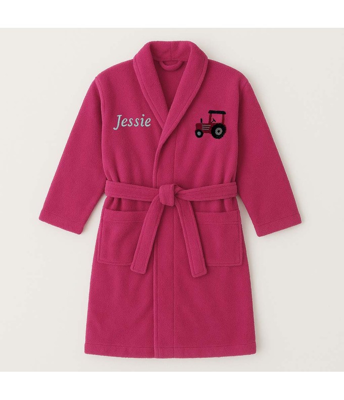 Peignoir brodé enfant personnalisé devant et...