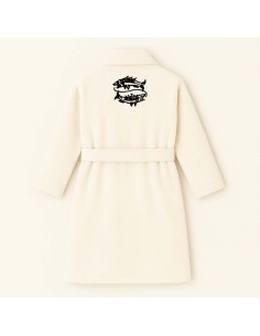 PEIGNOIR BRODÉ ADULTE PERSONNALISÉ DEVANT ET MOTIF DOS...