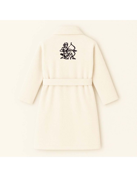 PEIGNOIR BRODÉ ADULTE PERSONNALISÉ DEVANT ET MOTIF DOS SAGITTAIRE