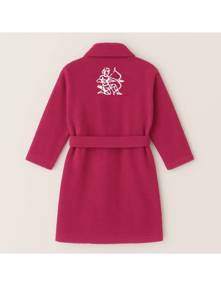 PEIGNOIR BRODÉ ADULTE PERSONNALISÉ DEVANT ET MOTIF DOS SAGITTAIRE