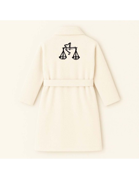PEIGNOIR BRODÉ ADULTE PERSONNALISÉ DEVANT ET MOTIF DOS BALANCE