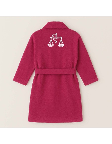 PEIGNOIR BRODÉ ADULTE PERSONNALISÉ DEVANT ET MOTIF DOS BALANCE