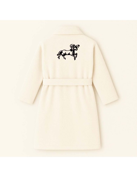 PEIGNOIR BRODÉ ADULTE PERSONNALISÉ DEVANT ET MOTIF DOS BELIER