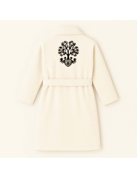 PEIGNOIR BRODÉ ADULTE PERSONNALISÉ DEVANT ET MOTIF DOS ARBRE DE VIE