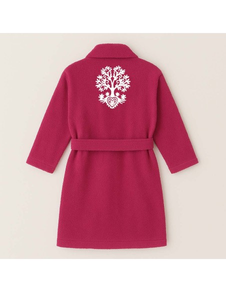 PEIGNOIR BRODÉ ADULTE PERSONNALISÉ DEVANT ET MOTIF DOS ARBRE DE VIE