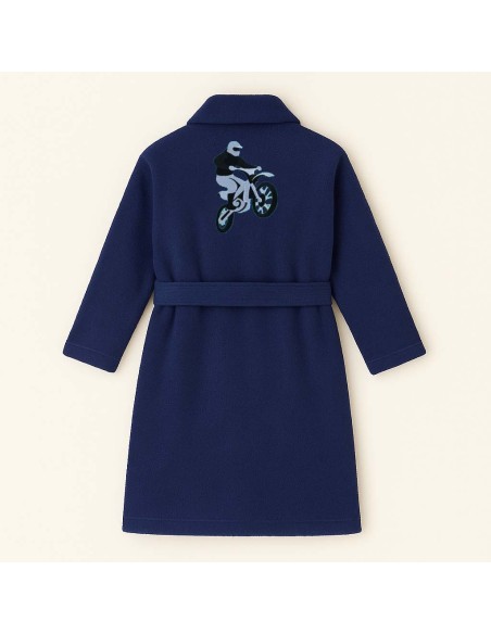 PEIGNOIR BRODÉ ADULTE PERSONNALISÉ DEVANT ET MOTIF DOS MOTO