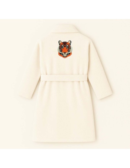 PEIGNOIR BRODÉ ADULTE PERSONNALISÉ DEVANT ET MOTIF DOS TIGRE 2