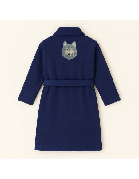 PEIGNOIR BRODÉ ADULTE PERSONNALISÉ DEVANT ET MOTIF DOS LOUP 8