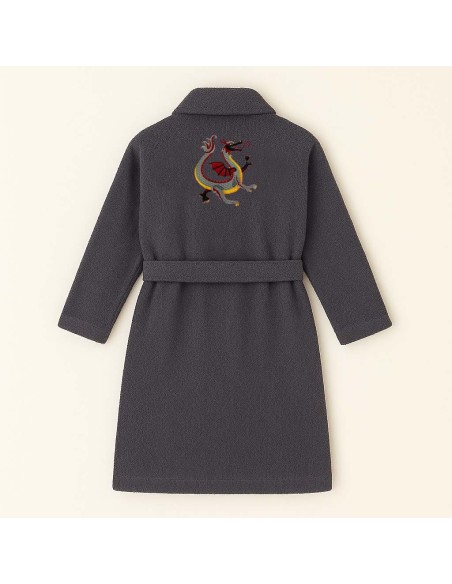 PEIGNOIR BRODÉ ADULTE PERSONNALISÉ DEVANT ET MOTIF DOS DRAGON