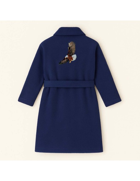 PEIGNOIR BRODÉ ADULTE PERSONNALISÉ DEVANT ET MOTIF DOS AIGLE 4